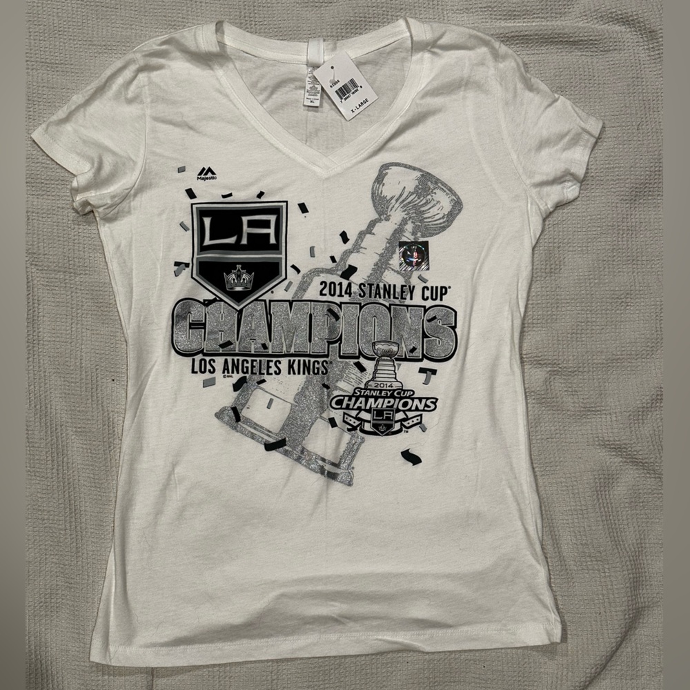 LA Kings Stanley Cup Champions White T-Shirt